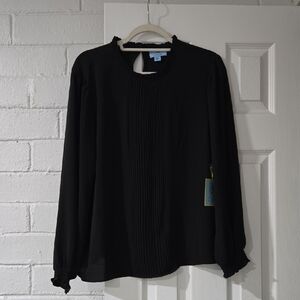 CeCe Black Long Sleeve Top
